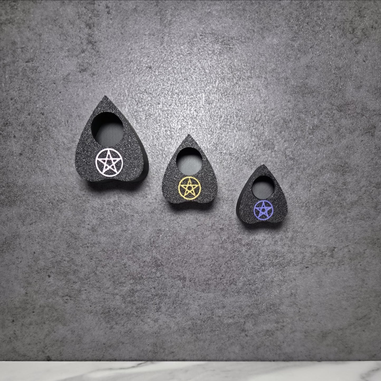 Ouija Board Planchette (Spirit Board) Hide for Jumping Spiders, w/Pentacle, Magnetic