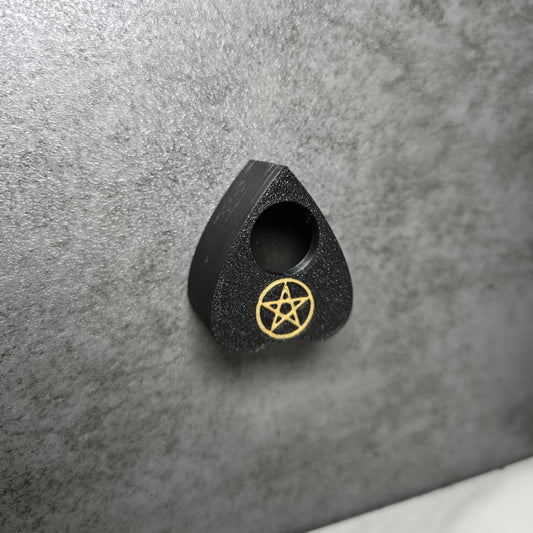 Ouija Board Planchette (Spirit Board) Hide for Jumping Spiders, w/Pentacle, Magnetic