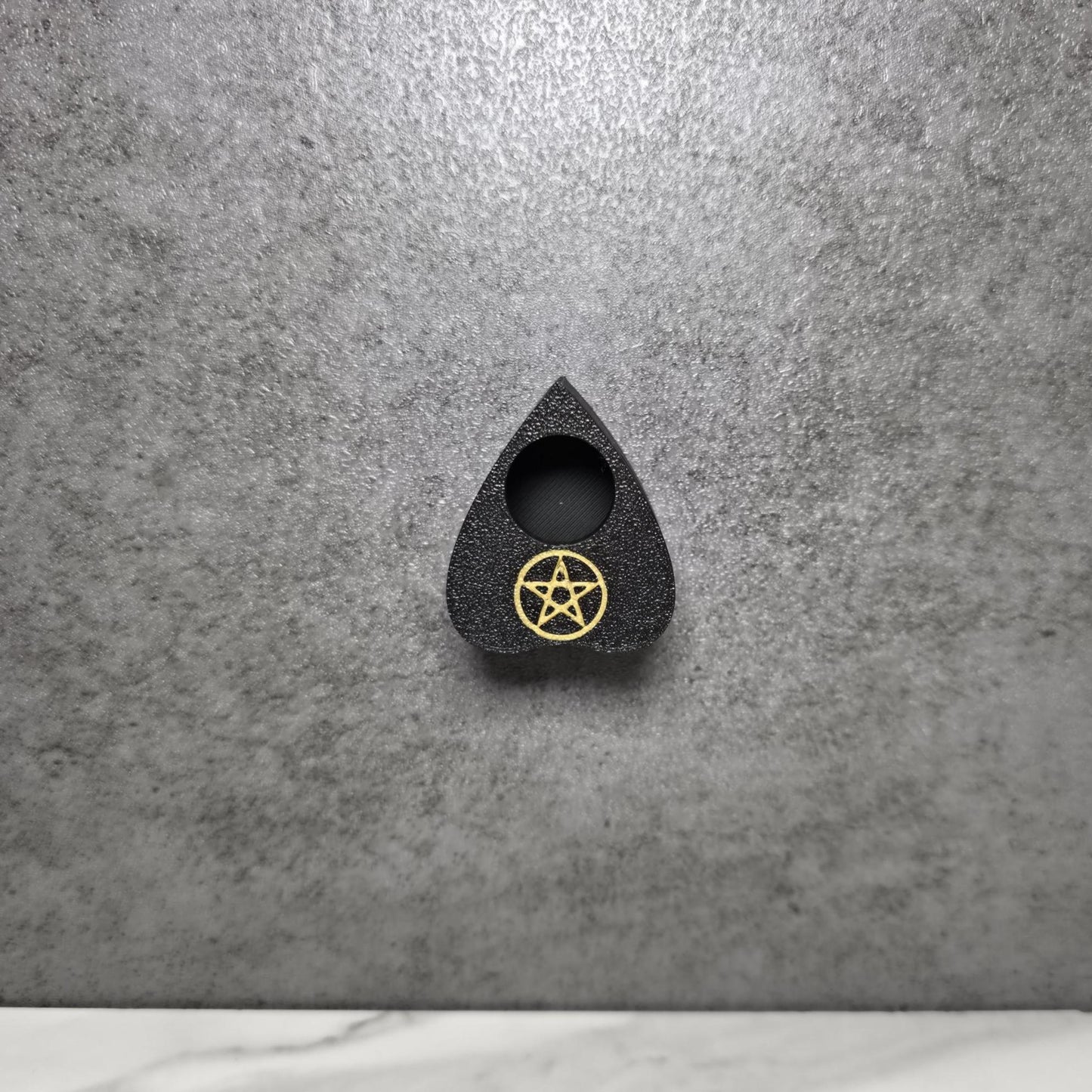 Ouija Board Planchette (Spirit Board) Hide for Jumping Spiders, w/Pentacle, Magnetic